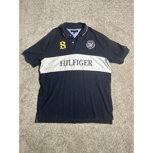 VTG TOMMY HILFIGER EMBROIDERED RUGBY POLO SHIRT XL MEN’S COLORBLOCK